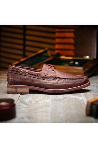 Amalfi Leather Derby - Wine-Dellamoda