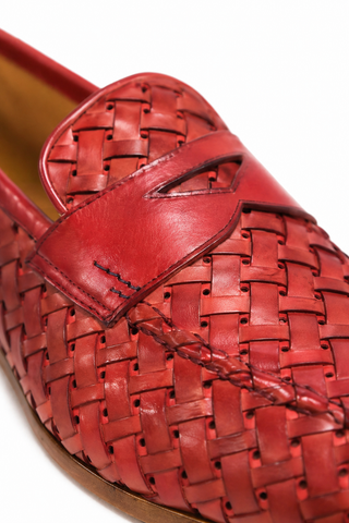 Ambrogio 21101 Woven Leather Penny Loafer