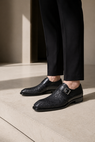Ambrogio 21296 Leather Single Monk-Strap
