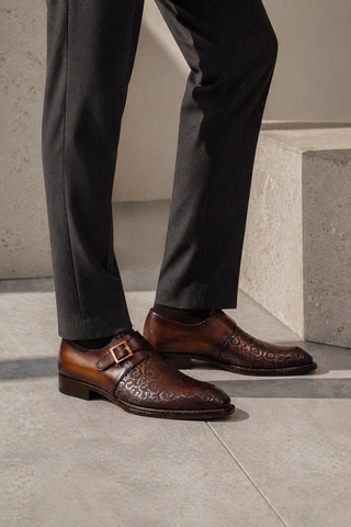 Ambrogio 21296 Leather Single Monk-Strap