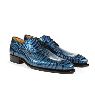 Blue Ostrich Leg Print Shoes