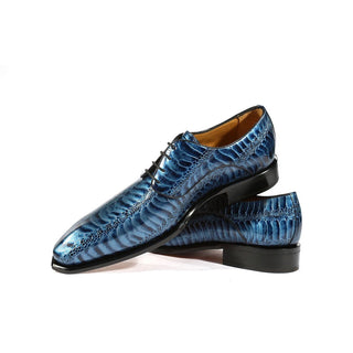 Blue Ostrich Leg Print Shoes