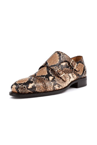 Ambrogio 40076 Monk-Straps Python Loafers