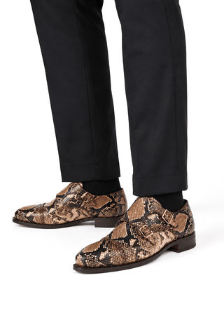 Ambrogio 40076 Monk-Straps Python Loafers