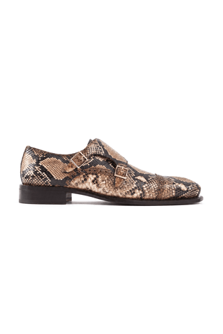 Ambrogio 40076 Monk-Straps Python Loafers
