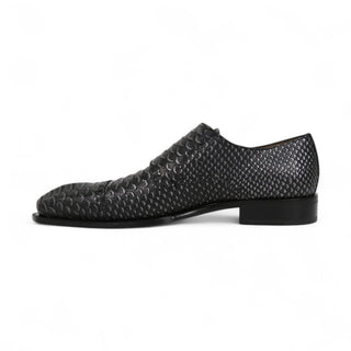 Ambrogio 40418-A147 Black Lorando Snake Print / Calf-Skin Leather Monk-Straps Loafers (AMBXS1010)-AmbrogioShoes