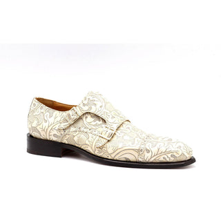 Ambrogio 40423-A147 Men's Shoes Cream Vintage Flower Print / Calf-Skin Leather Chukka Boots (AMBX1015)-AmbrogioShoes