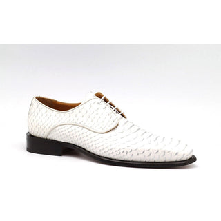 Ambrogio 40428-A147 Men's Shoes White Lorado Snake Print / Patent Leather Derby Oxfords (AMBX1020)-AmbrogioShoes