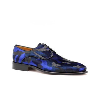 Ambrogio 40429-A147 Men's Shoes Black & Blue Fabric Derby Oxfords (AMBX1021)-AmbrogioShoes