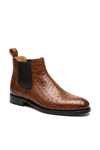 Ambrogio Anthony Ostrich Skin Chelsea Boot
