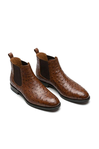 Ambrogio Anthony Ostrich Skin Chelsea Boot