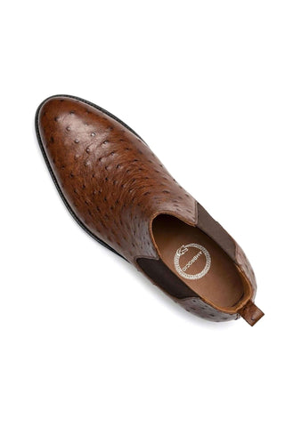Ambrogio Anthony Ostrich Skin Chelsea Boot-AmbrogioShoes