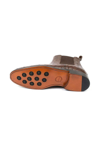 Ambrogio Anthony Ostrich Skin Chelsea Boot