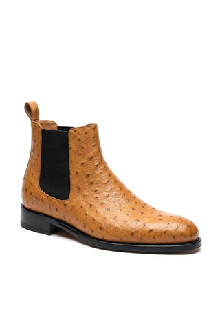 Ambrogio Anthony Ostrich Skin Chelsea Boot