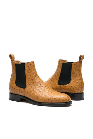Ambrogio Anthony Ostrich Skin Chelsea Boot-AmbrogioShoes
