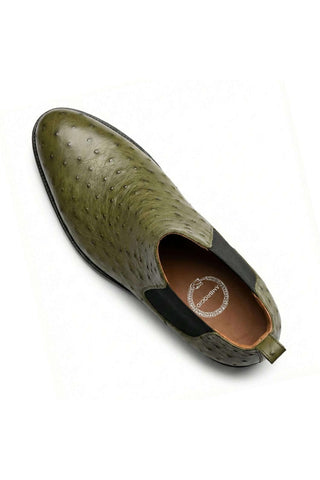 Ambrogio Anthony Ostrich Skin Chelsea Boot