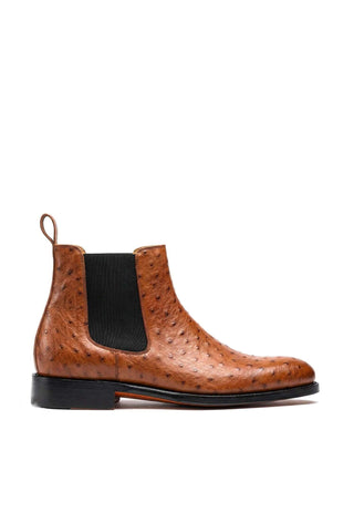 Ambrogio Anthony Ostrich Skin Chelsea Boot