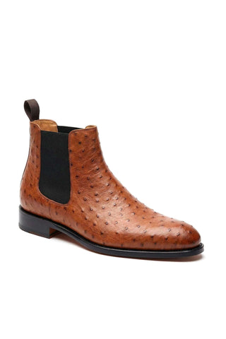 Ambrogio Anthony Ostrich Skin Chelsea Boot