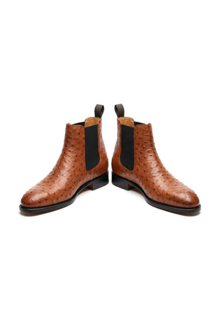 Ambrogio Anthony Ostrich Skin Chelsea Boot