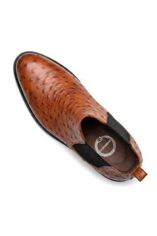 Ambrogio Anthony Ostrich Skin Chelsea Boot-AmbrogioShoes