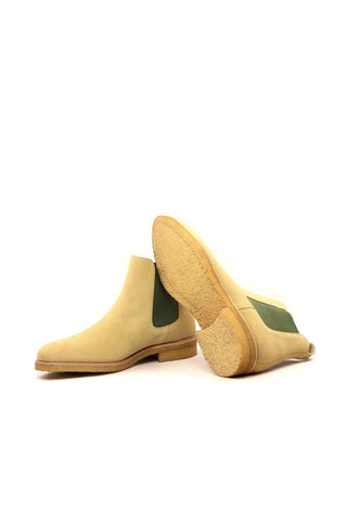 Ambrogio Beige Cream Lux Suede Chelsea Boots (AMB1006)