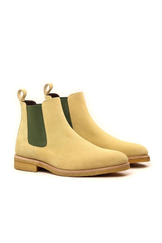 Ambrogio Beige Cream Lux Suede Chelsea Boots (AMB1006)