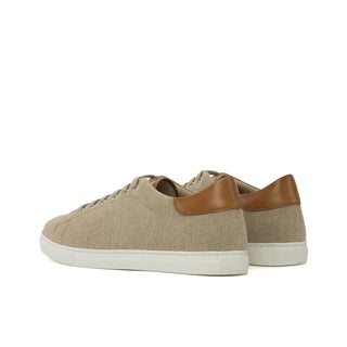 Ambrogio Bespoke Beige Canvas Trainer (AMB2287)