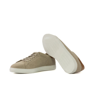 Ambrogio Bespoke Beige Canvas Trainer (AMB2287)