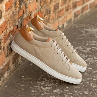 Ambrogio Bespoke Beige Canvas Trainer (AMB2287)