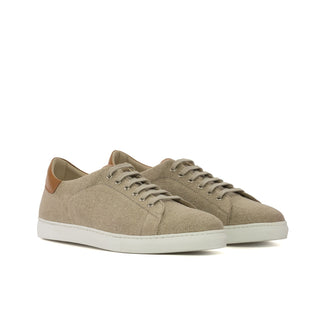 Ambrogio Bespoke Beige Canvas Trainer (AMB2287)