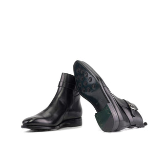Ambrogio Bespoke Black Leather Jodhpur Boots (AMB2401)