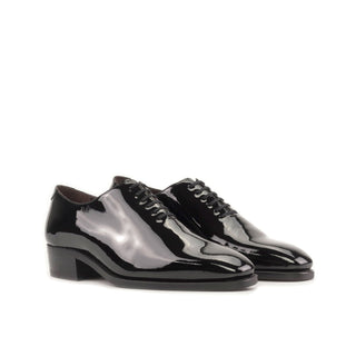 Ambrogio Bespoke Black Patent Belgravia High-Heel Wholecut Oxfords (AMB2388)
