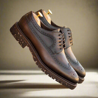 Ambrogio Bespoke Brown Leather Derby Oxfords (AMB2558)
