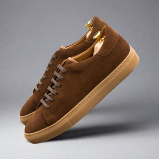 Ambrogio Bespoke Brown Suede Trainer Sneakers (AMB2529)