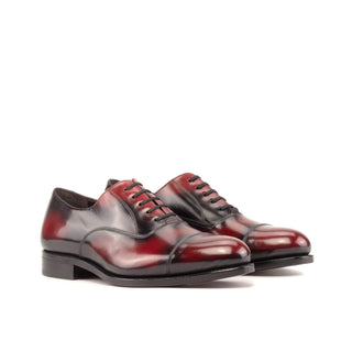 Ambrogio Bespoke Burgundy Patina Leather Classic Cap-Toe Oxfords (AMB2382)