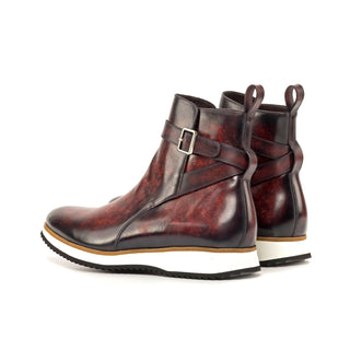Ambrogio Bespoke Burgundy Patina Leather Jodhpur Boots (AMB2289)