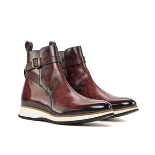 Ambrogio Bespoke Burgundy Patina Leather Jodhpur Boots (AMB2289)