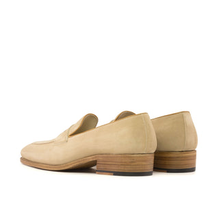 Ambrogio Bespoke Camel Suede Penny Loafers (AMB2393)