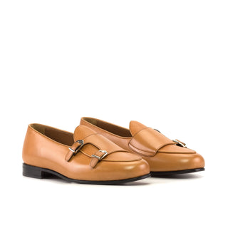 Ambrogio Bespoke Cognac Full Grain / Leather Double Monk Strap (AMB2554)