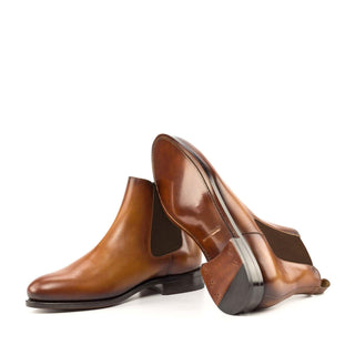 Ambrogio Bespoke Cognac Leather Chelsea Boots (AMB2257)