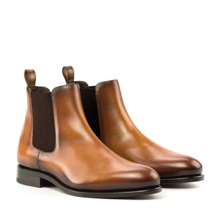 Ambrogio Bespoke Cognac Leather Chelsea Boots (AMB2257)