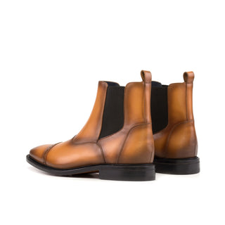 Ambrogio Bespoke Cognac Leather Chelsea Boots (AMB2276)