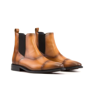 Ambrogio Bespoke Cognac Leather Chelsea Boots (AMB2276)