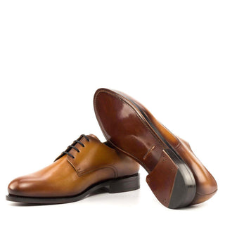 Ambrogio Bespoke Cognac Leather Derby Oxfords (AMB2268)