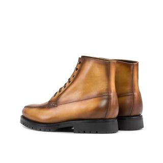 Ambrogio Bespoke Cognac Leather Moccasin Boots (AMB2412)