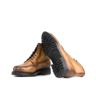 Ambrogio Bespoke Cognac Leather Moccasin Boots (AMB2412)