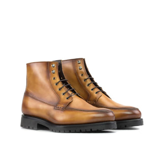 Ambrogio Bespoke Cognac Leather Moccasin Boots (AMB2412)