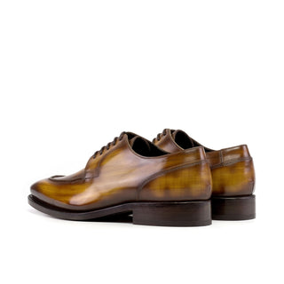 Ambrogio Bespoke Cognac Patina Leather Derby Split Toe Oxfords (AMB2448)
