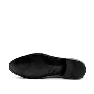 Ambrogio Bespoke Custom Black & Gray Suede / Patina Leather Wintip Oxfords (AMB1987)