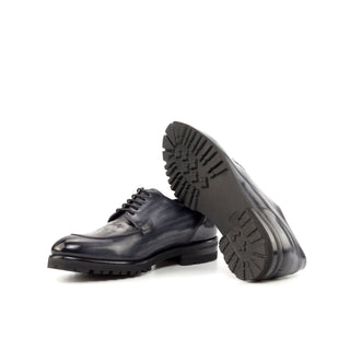 Ambrogio Bespoke Custom Gray Patina Leather Derby Split-Toe Oxfords (AMB2208)